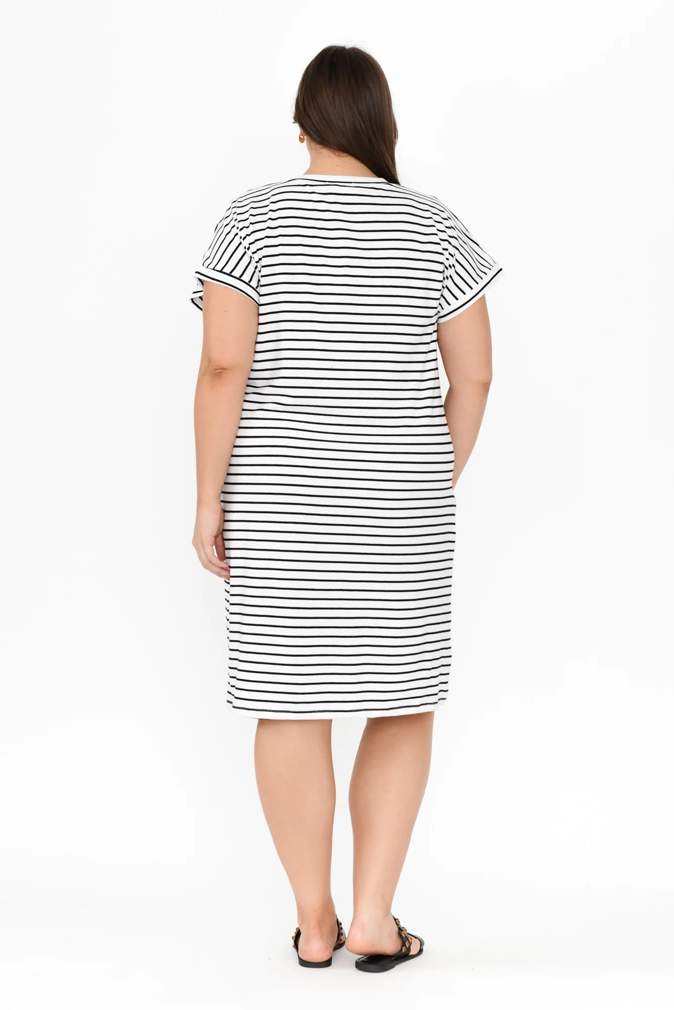 Zena Black Stripe T-Shirt Dress