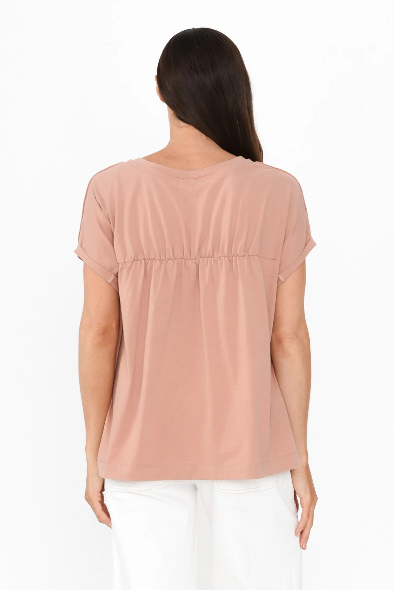 Anabeth Beige Cotton Swing Top