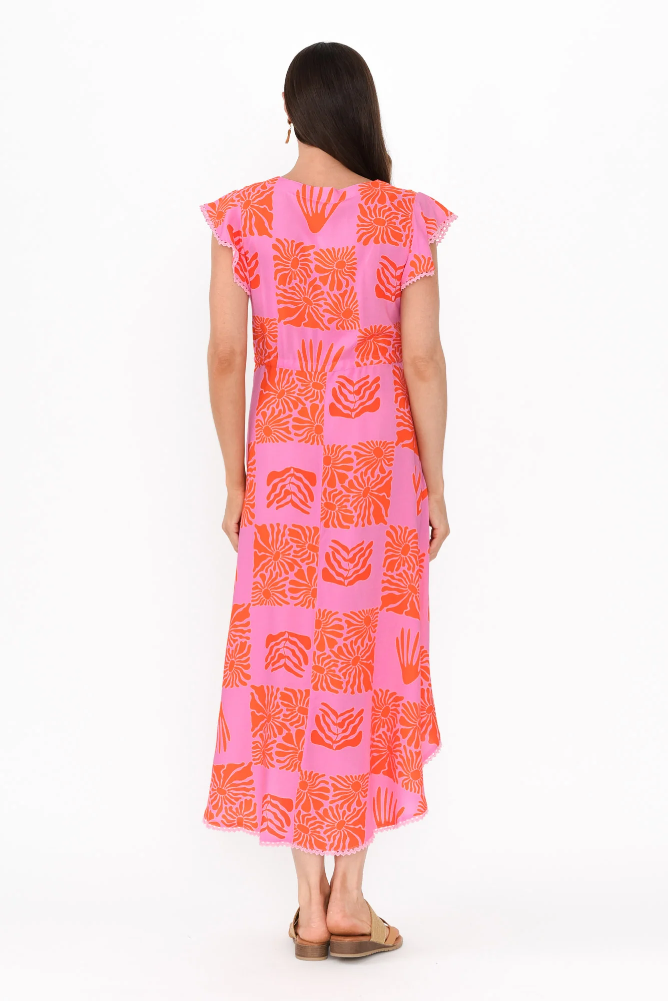 Libby Pink Ripple Midi Dress