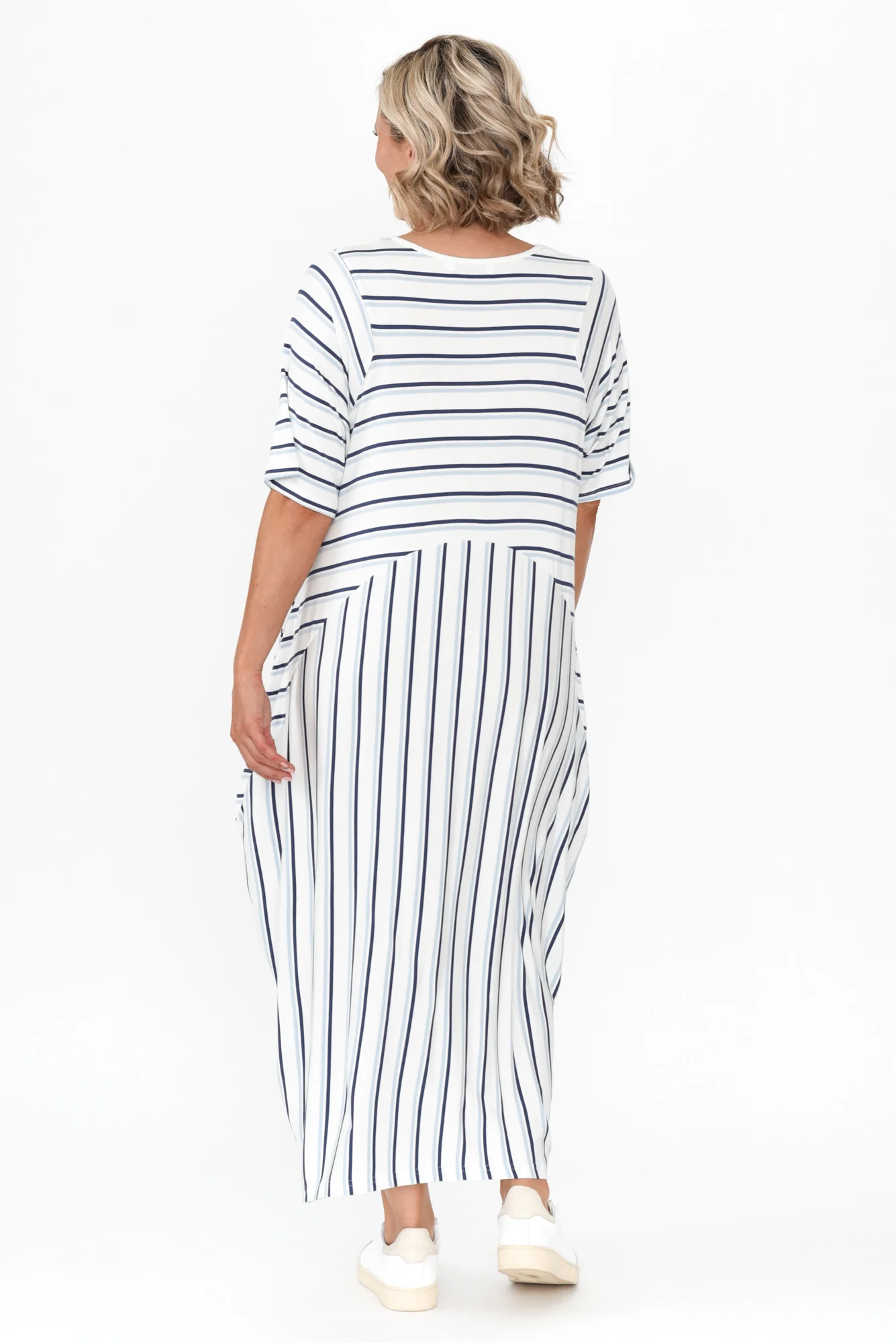Gina Blue Stripe Bamboo Dress