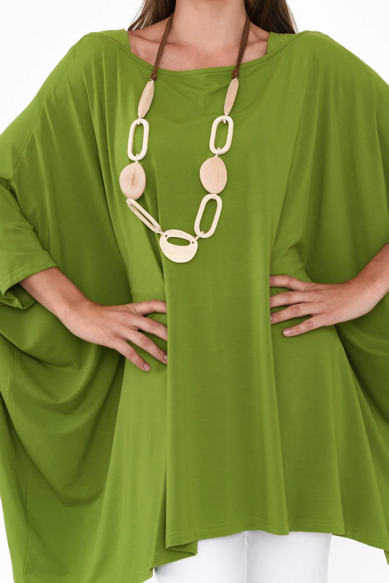 Kelsier Green Bamboo Batwing Top