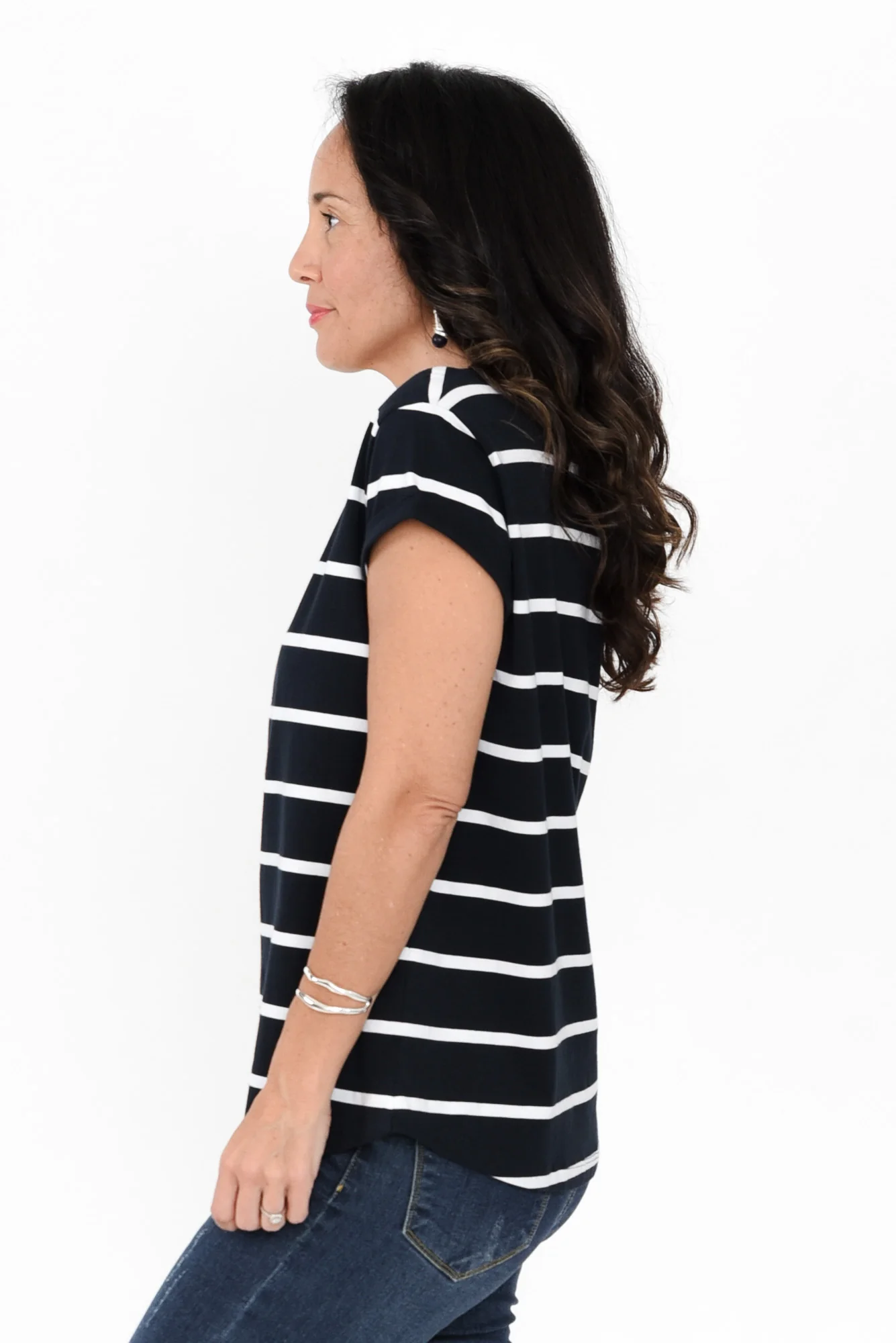 Manly Navy Stripe Cotton Tee