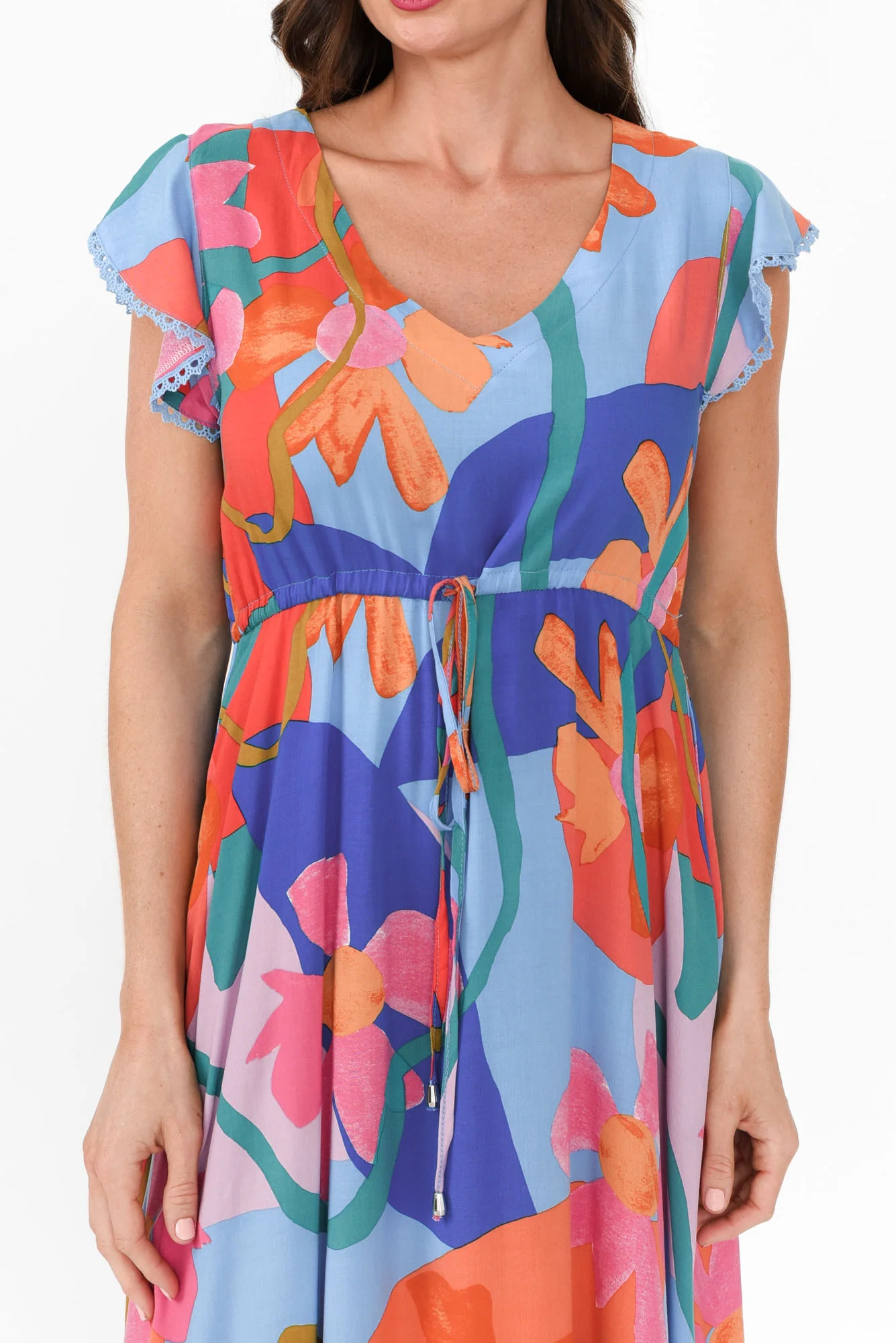 Libby Blue Swirl Midi Dress