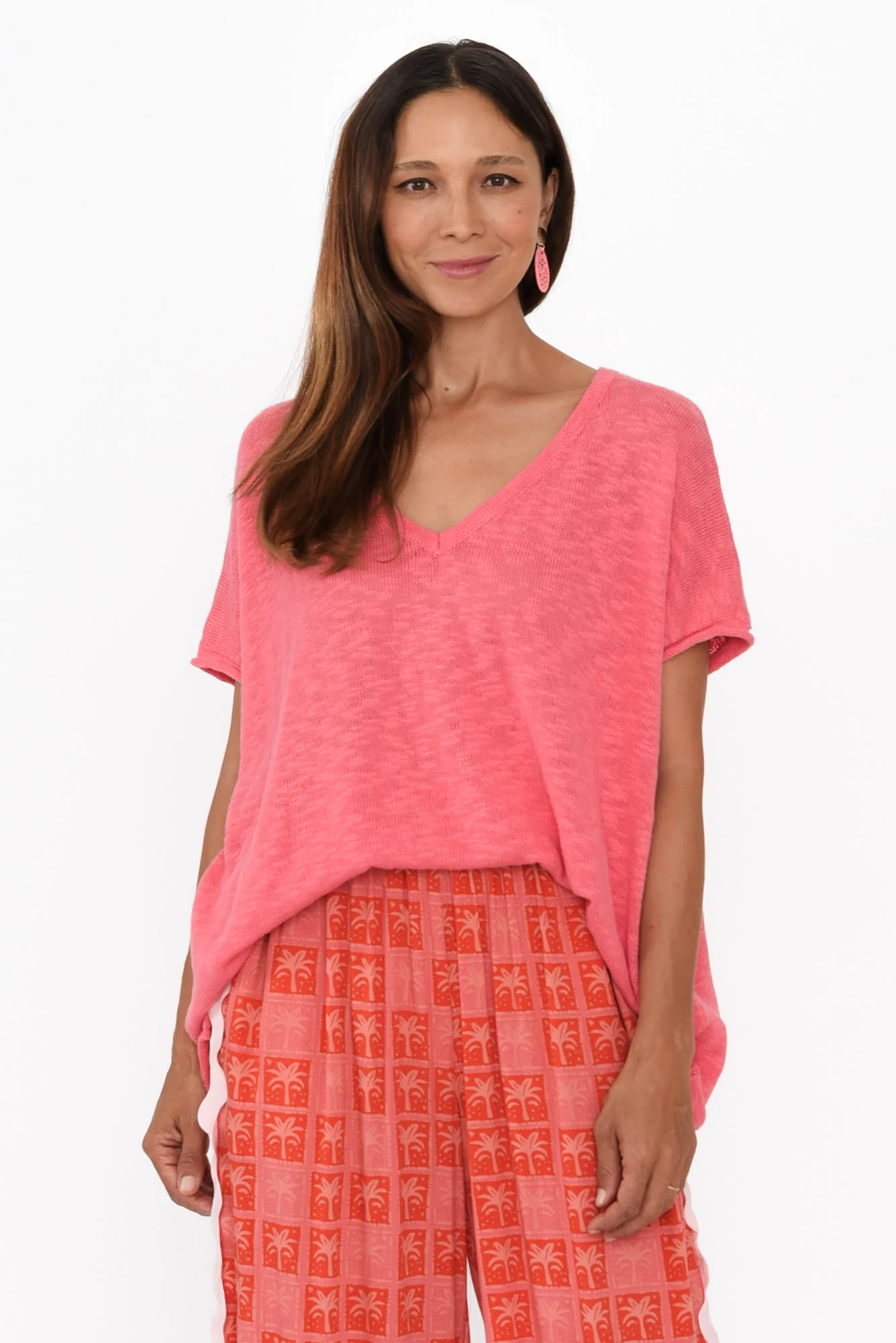 Saxon Pink Oversized Knit Top