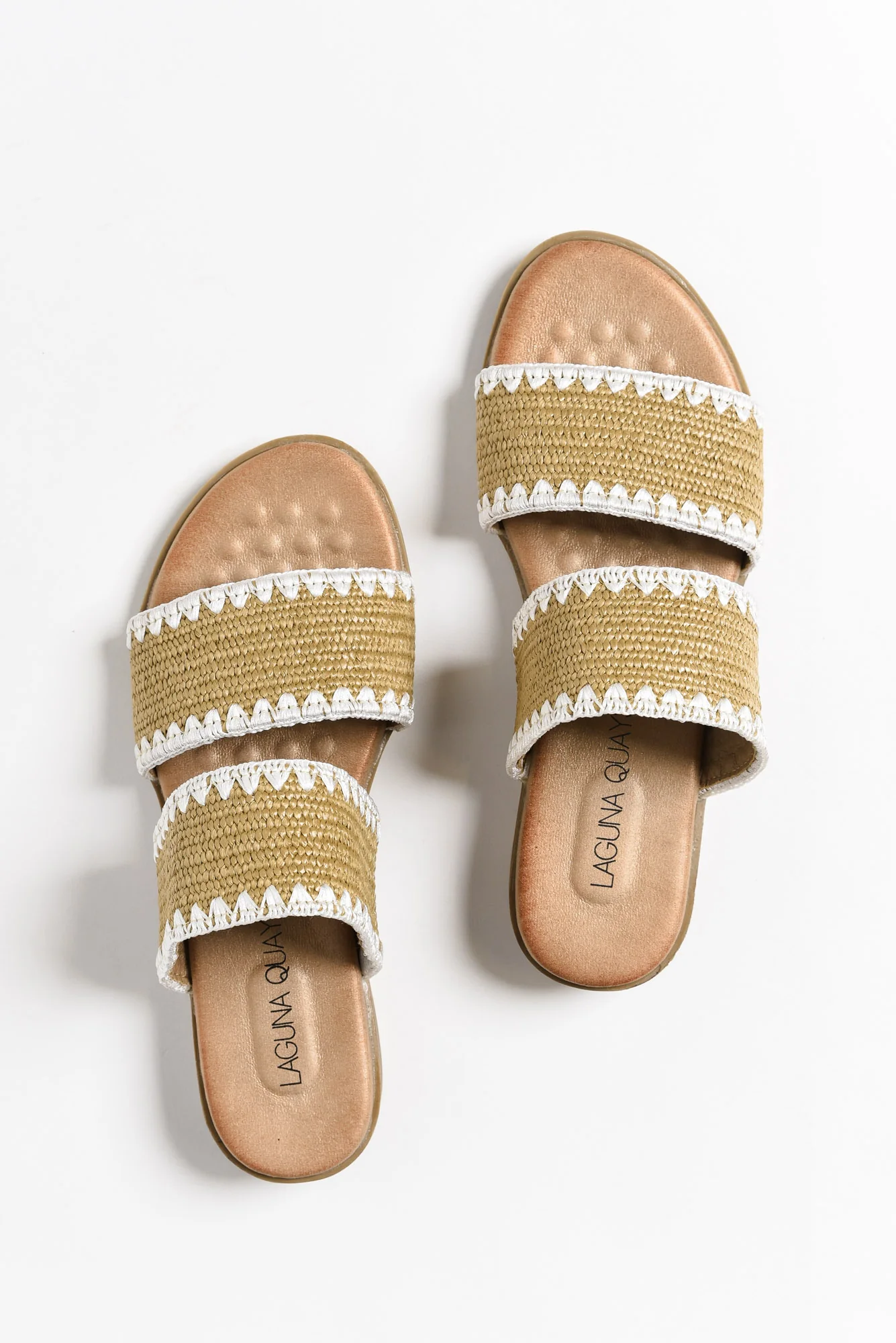 Gister Natural Contrast Woven Slide