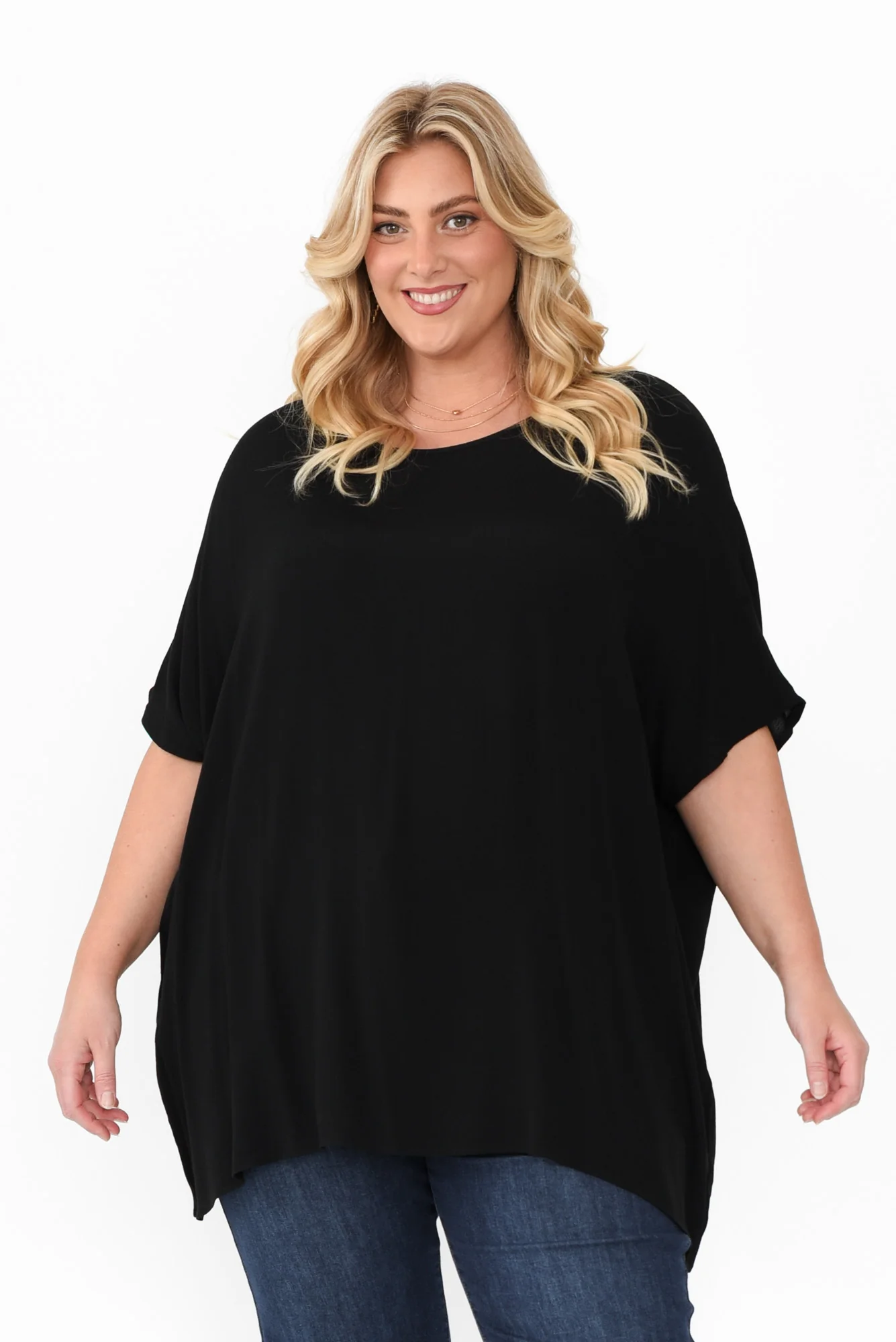 Mali Black Drape Top