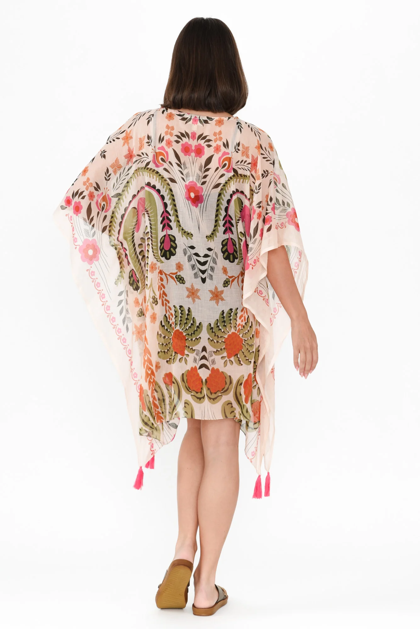 Stella Orange Palm Cotton Kaftan