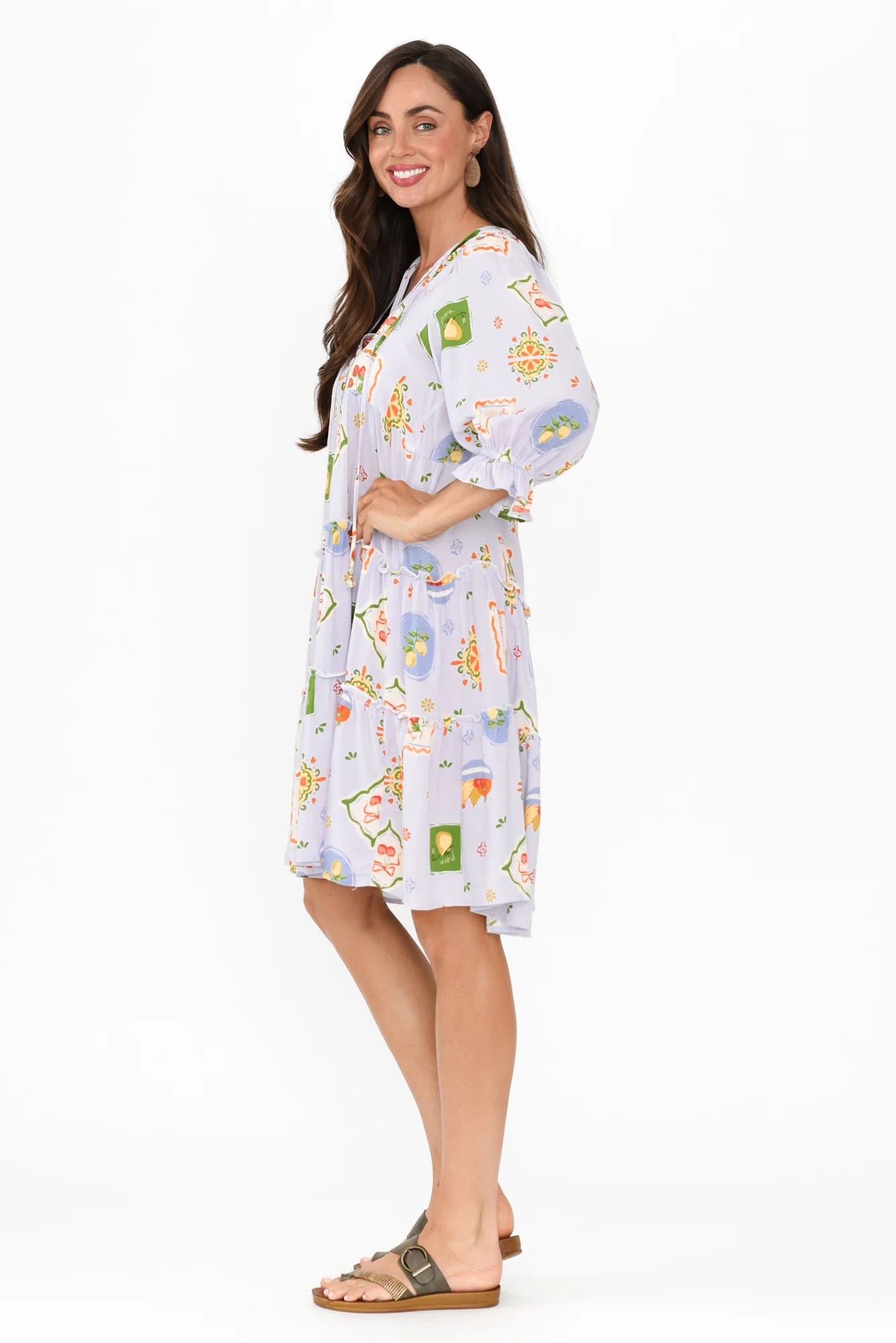 Irena Blue Harvest Tier Dress