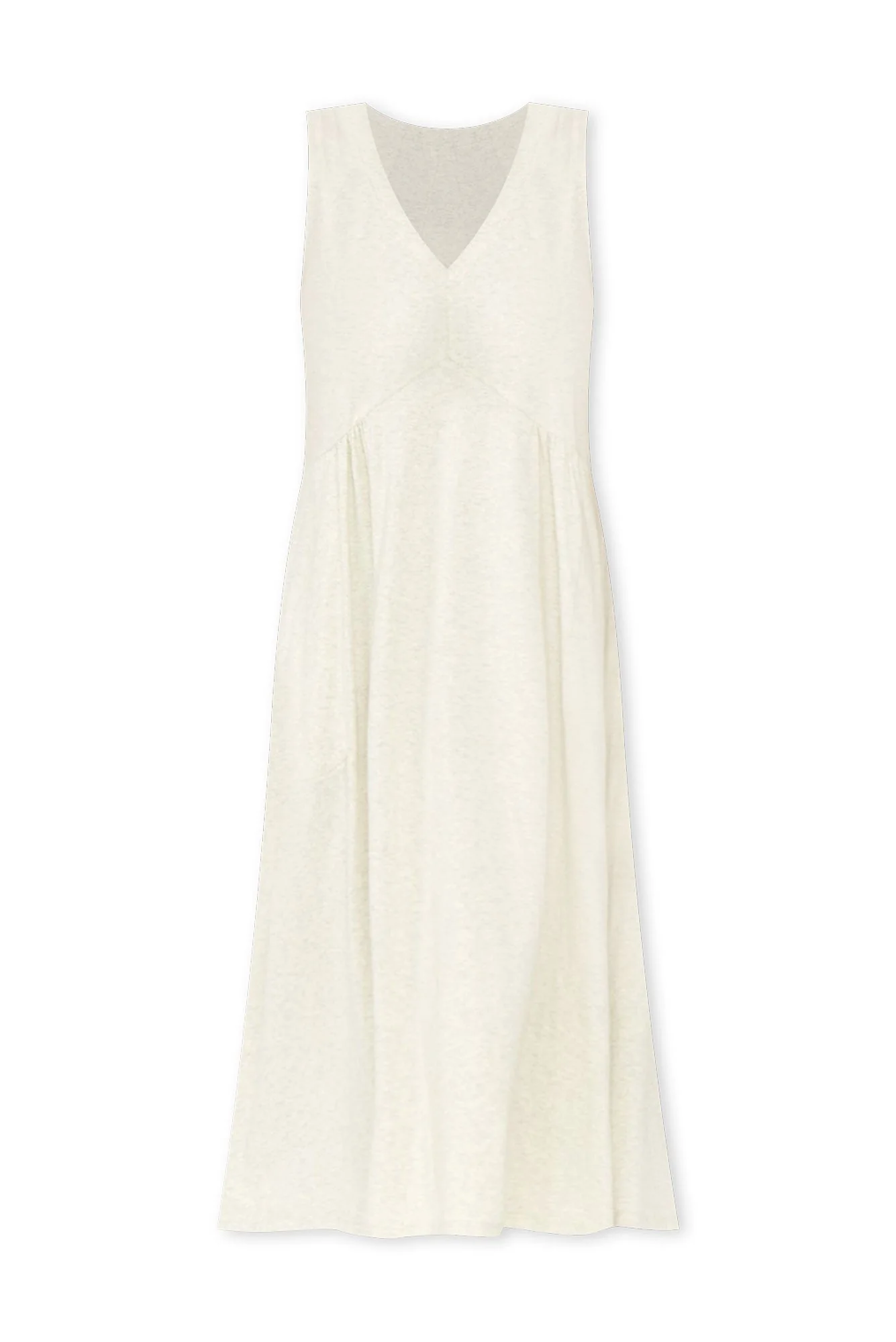 Tarah Grey Marle Cotton Stretch V Neck Dress