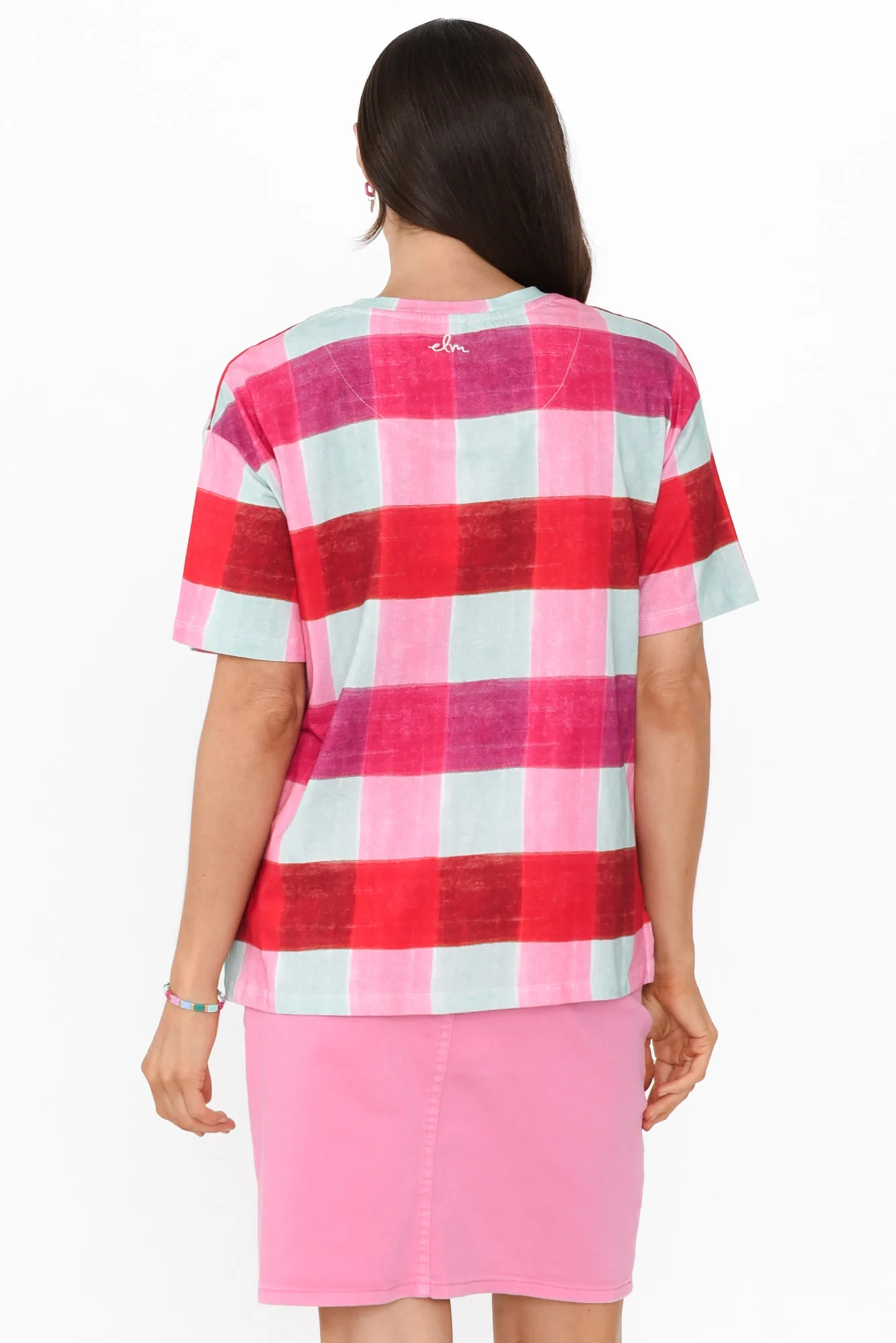 Monaco Pink Check Cotton Top