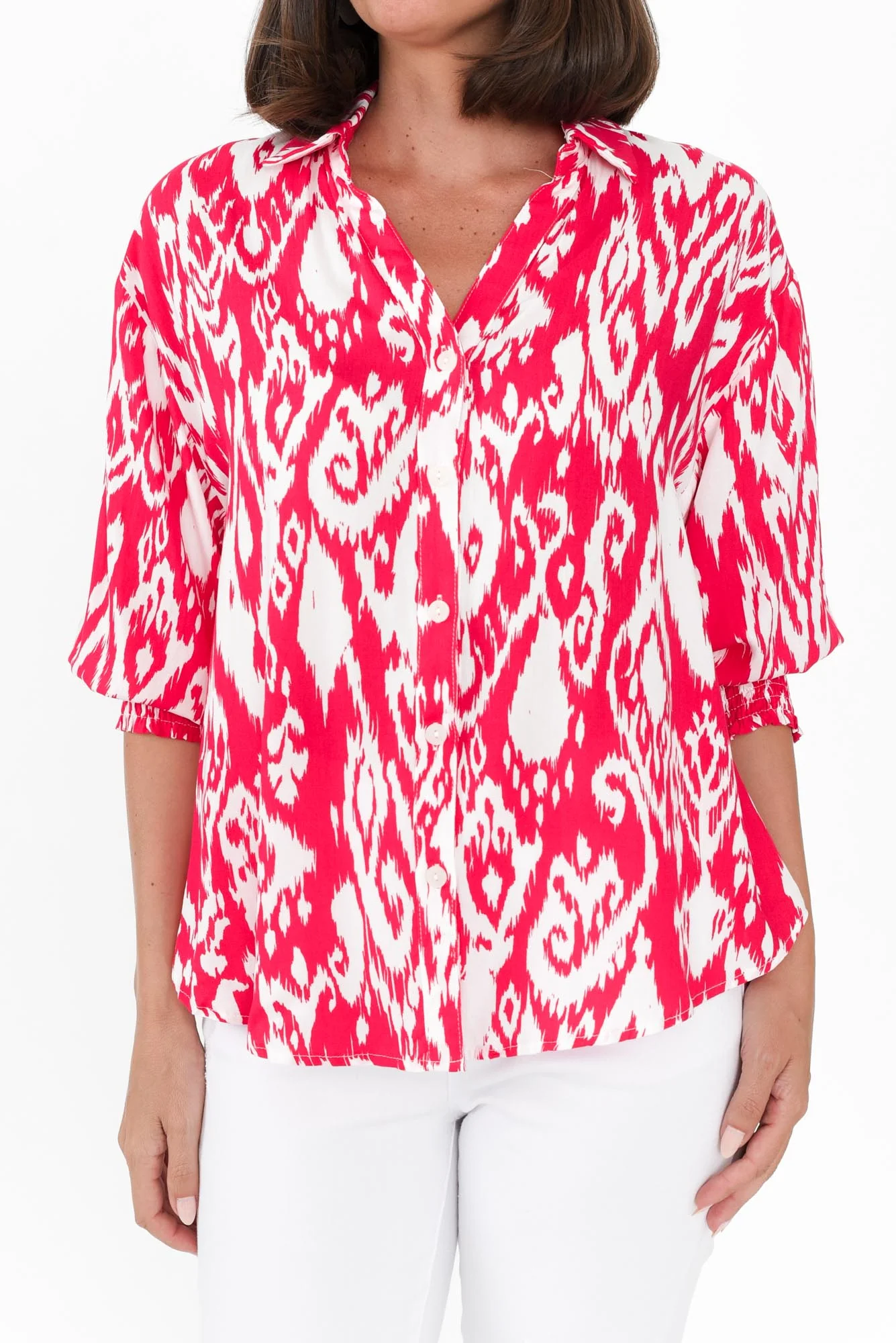 Jemima Pink Ikat Shirt