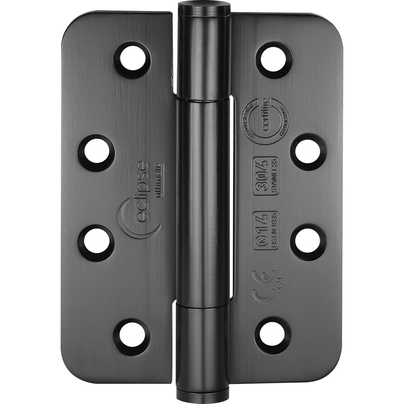 Grade 14 Concealed Bearing Radius Hinge Matt Black