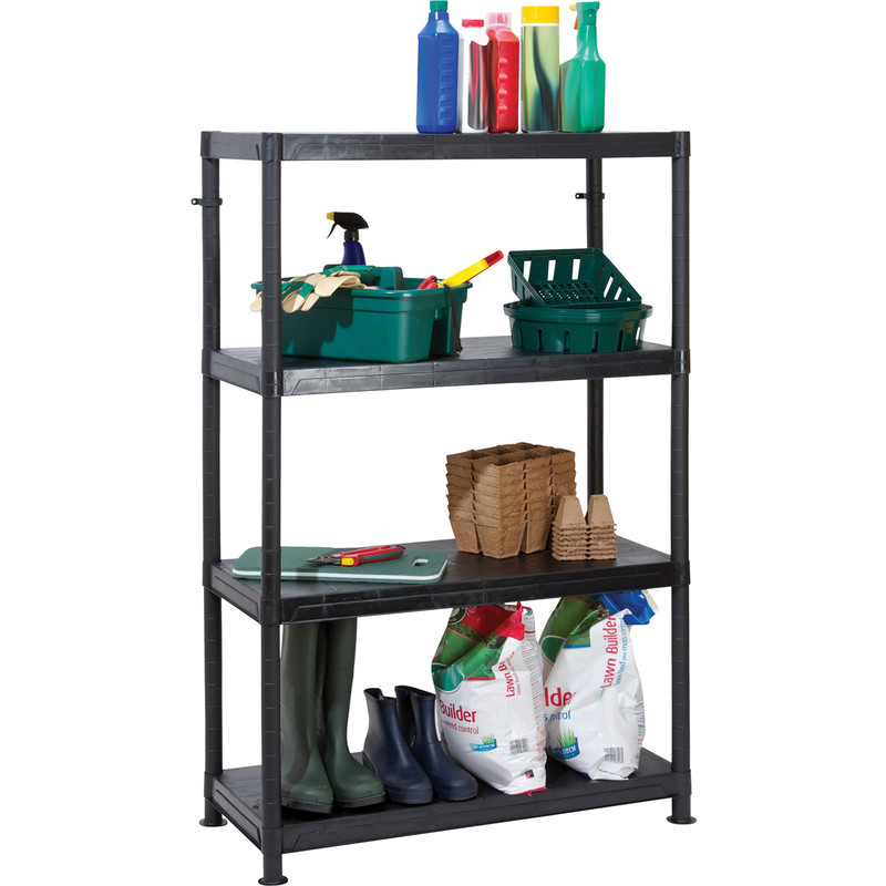 Plastic 4 Tier Shelving Unit 1400 x 900 x 400mm