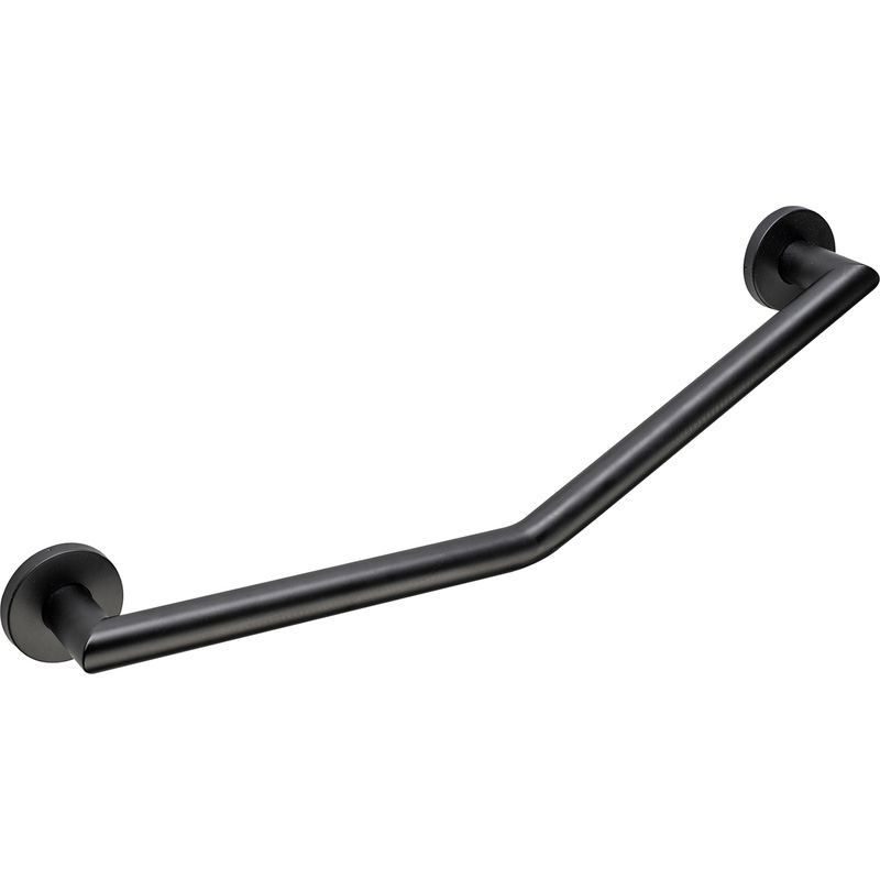 Croydex Angled 600mm Grab Bar Matt Black