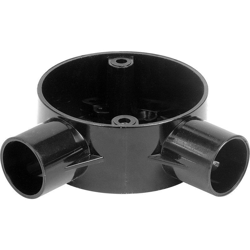 25mm PVC Conduit Box Angle Box Black