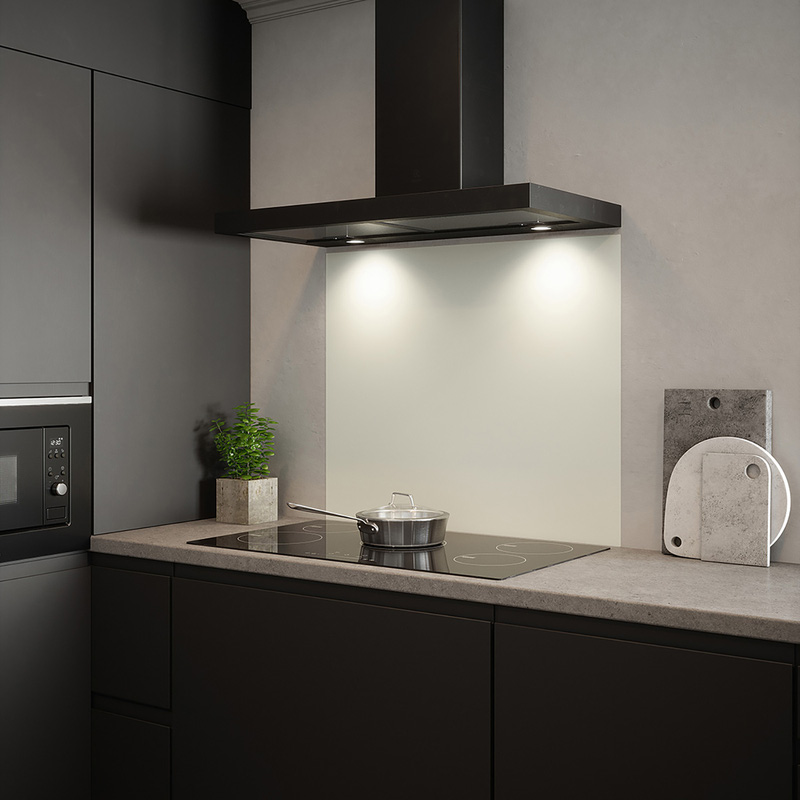 Splashback Matt White Self-Adhesive Glass Splashback 900 x 750mm