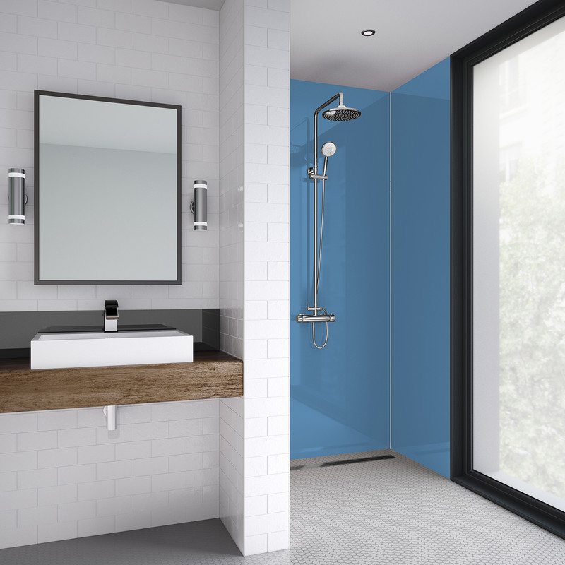 Mermaid Acrylic Shower Wall Panel Blue Lagoon 2440mm x 900mm x 4mm