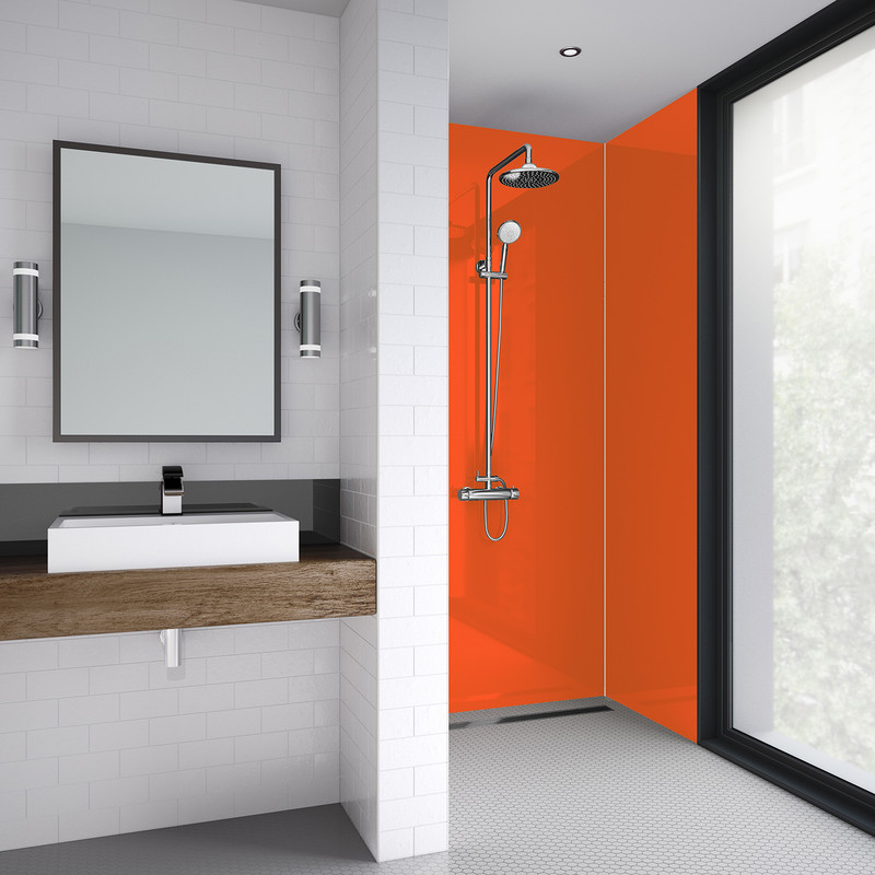 Mermaid Acrylic Shower Wall Panel Orange 2440mm x 1200mm x 4mm