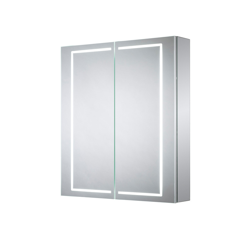 Sensio Sonnet LED Mirror Bathroom Cabinet Double Door with Shaver Socket Cool White 700 x 600mm