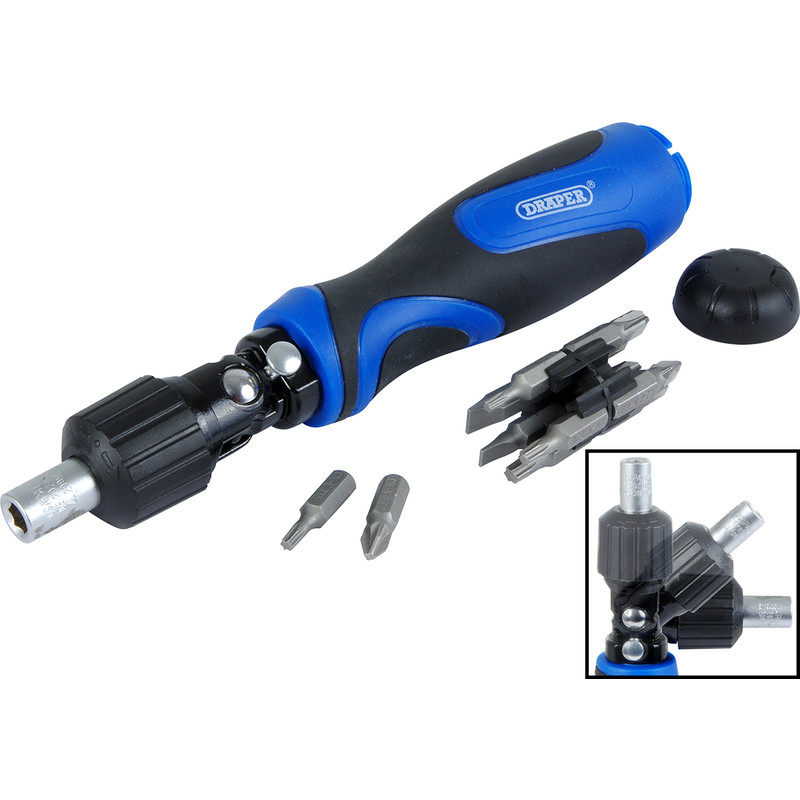 Draper Pivoting Head Ratchet Screwdriver 3 Way