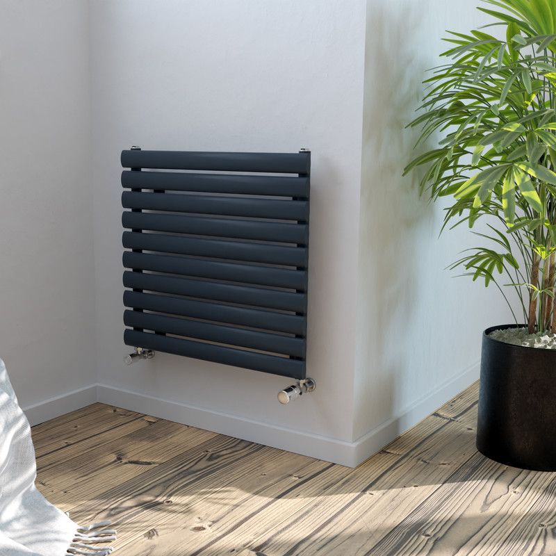 Ximax Bristol Single Horizontal Designer Radiator 584 x 600mm 1266Btu Anthracite