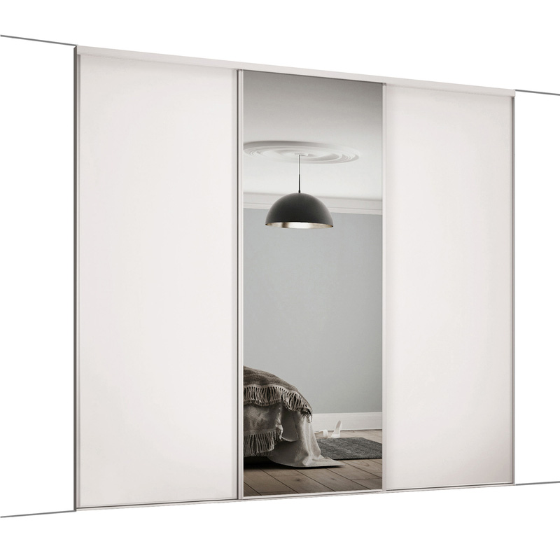 Spacepro Classic 3 Door Sliding Wardrobe Kit White and Mirror 1760 x 2260mm