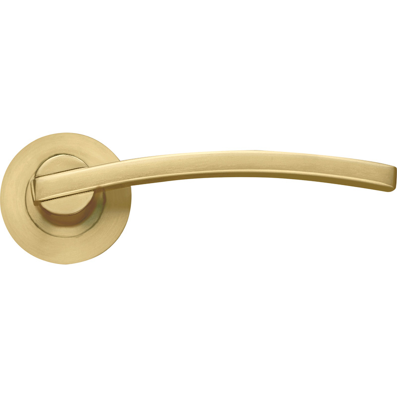 Stanza Adria Lever on Rose Door Handles Favo Satin Brass