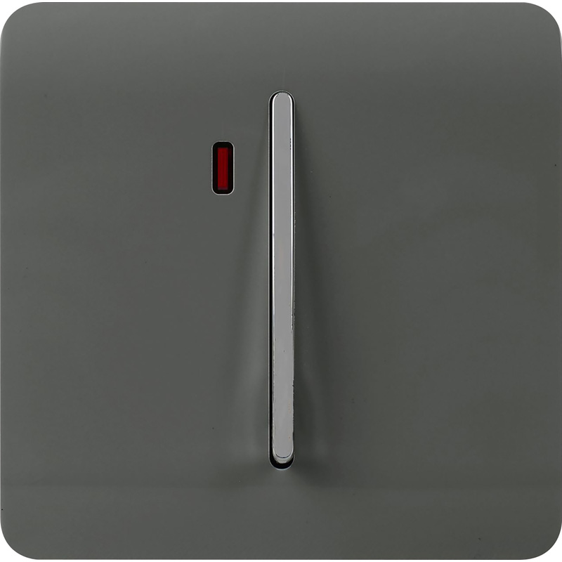 Trendiswitch Charcoal 45 Amp Switch with Neon 1 Gang