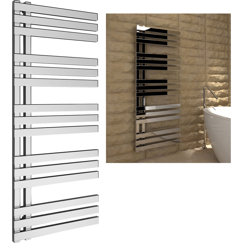 Kudox Tevas Designer Chrome Towel Radiator 1200 x 500mm 1187Btu