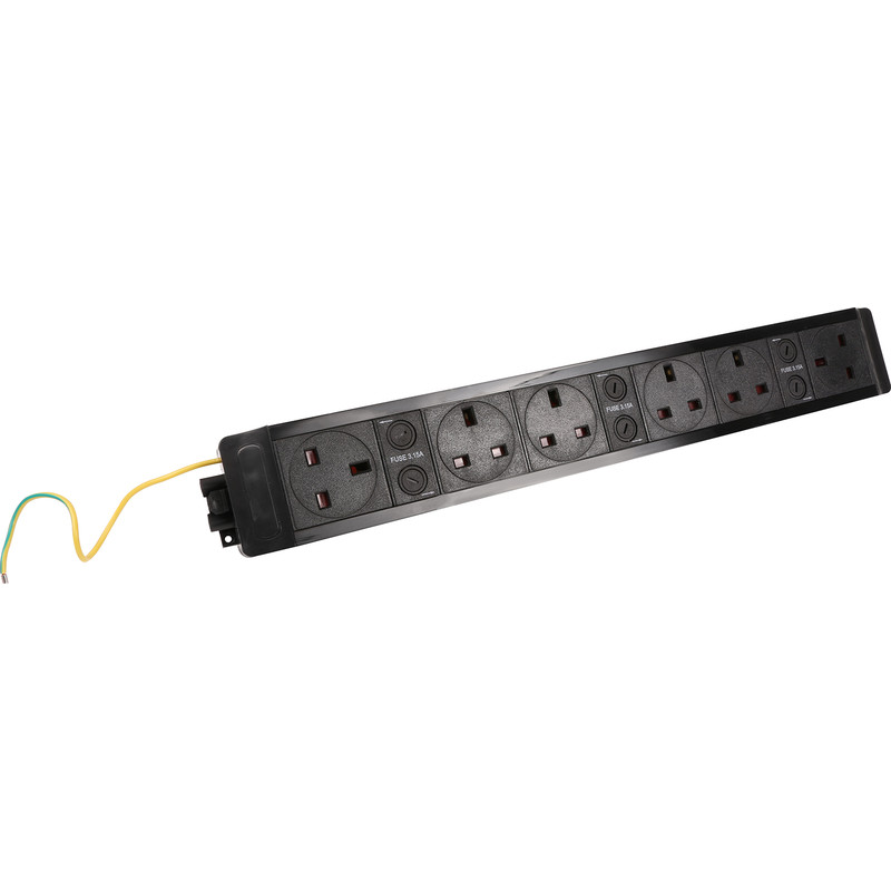 Under Desk Power Outlet 6 x Sockets