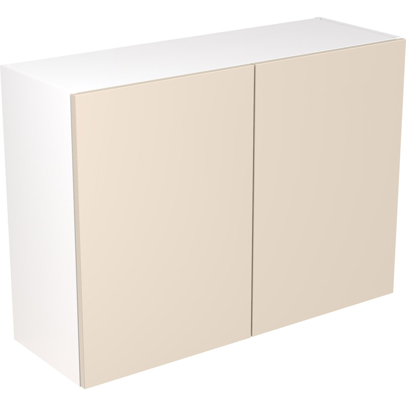 Kitchen Kit Ready Made Slab Kitchen Cabinet Wall Unit Super Gloss Cashmere 1000mm