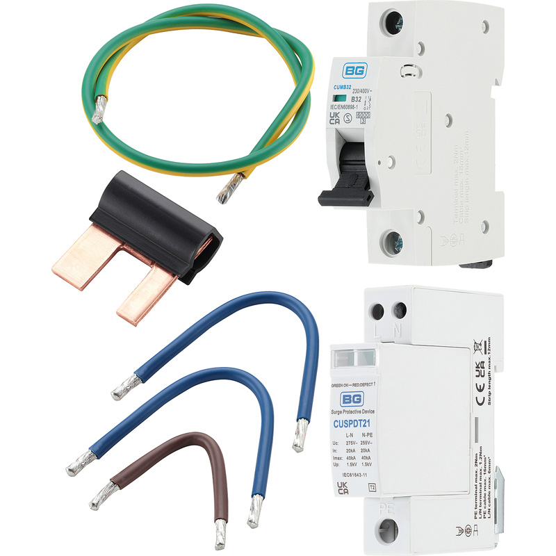 BG T2 SPD Wiring Kit 1 X SPD 1 X 32A MCB