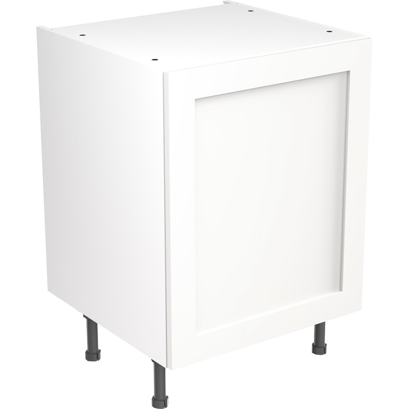 Kitchen Kit Ready Made Shaker Kitchen Cabinet Base Unit Ultra Matt White 600mm