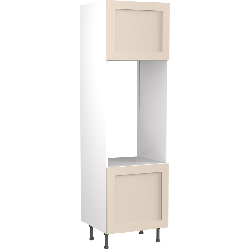 Kitchen Kit Flatpack Shaker Kitchen Cabinet Tall Double Oven Unit Ultra Matt Cashmere 600mm