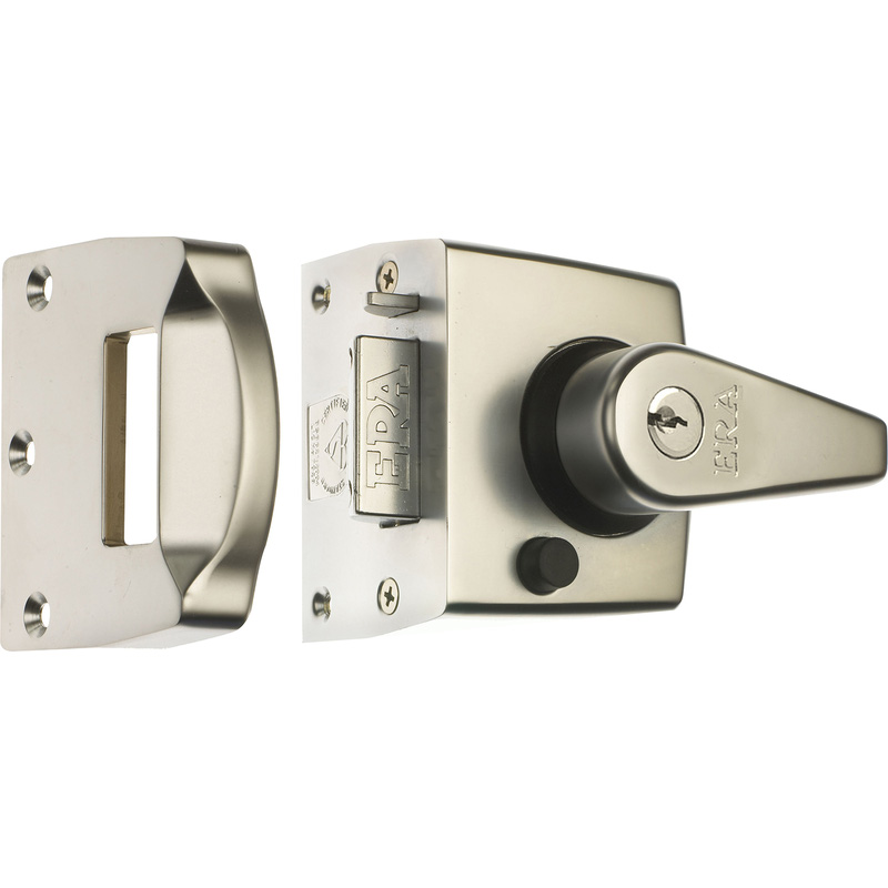 ERA BS High Security Nightlatch Satin Nickel Narrow