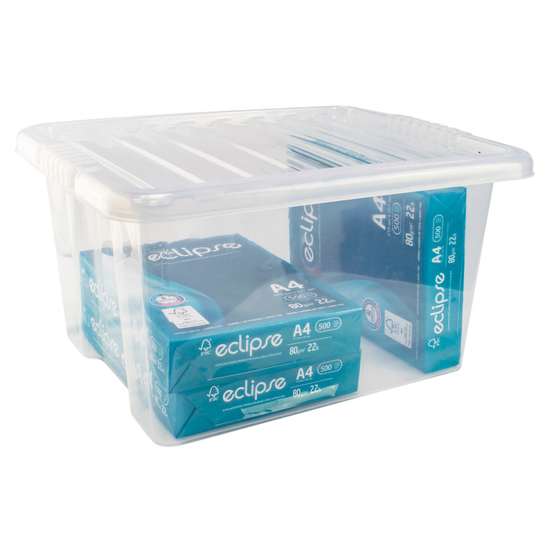 Plastic Container with Clip On Lid 35L