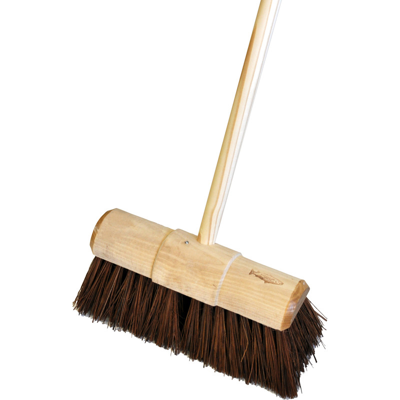 Industrial Stiff Yard Broom With Handle 13" (330mm) Natural