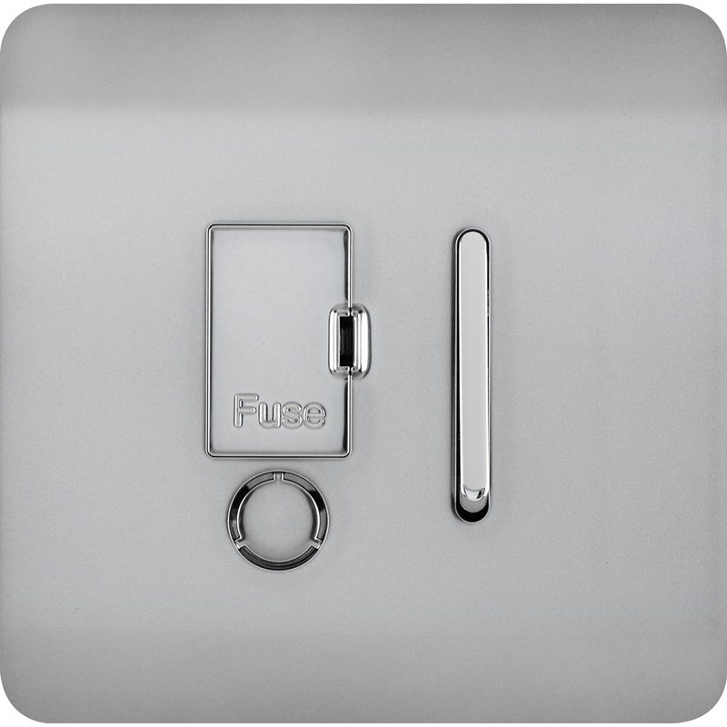 Trendiswitch Brushed Steel 13 Amp Switched Fused Spur 1 Gang