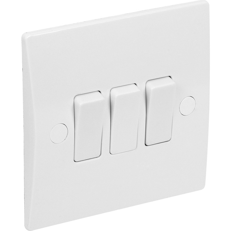 Axiom 10A Low Profile Switch 3 Gang 2 Way