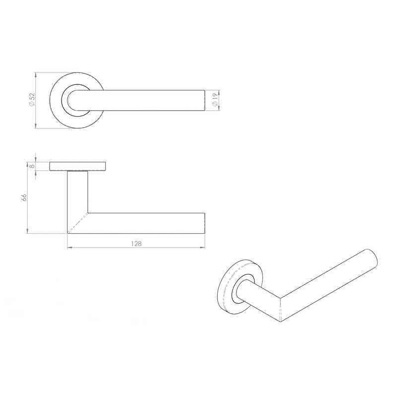 Eurospec Mitred Handle on Sprung Rose Satin Stainless Steel