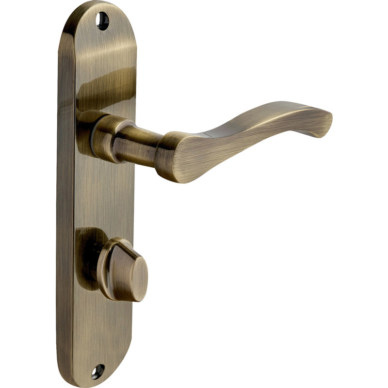 Capri Door Handles Bathroom Antique Brass