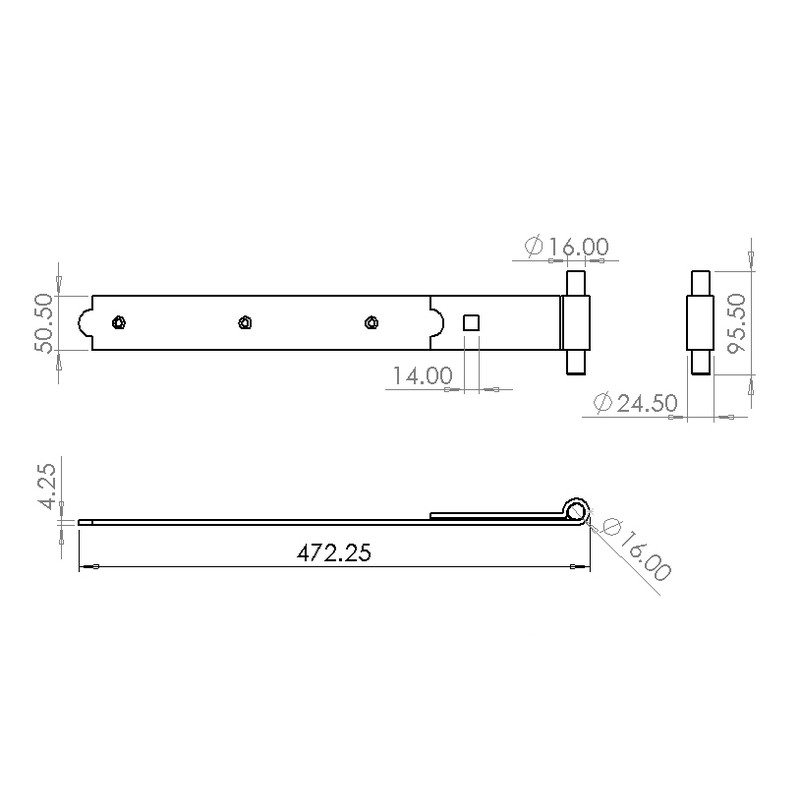 Heavy Duty Reversible Hinge 450mm