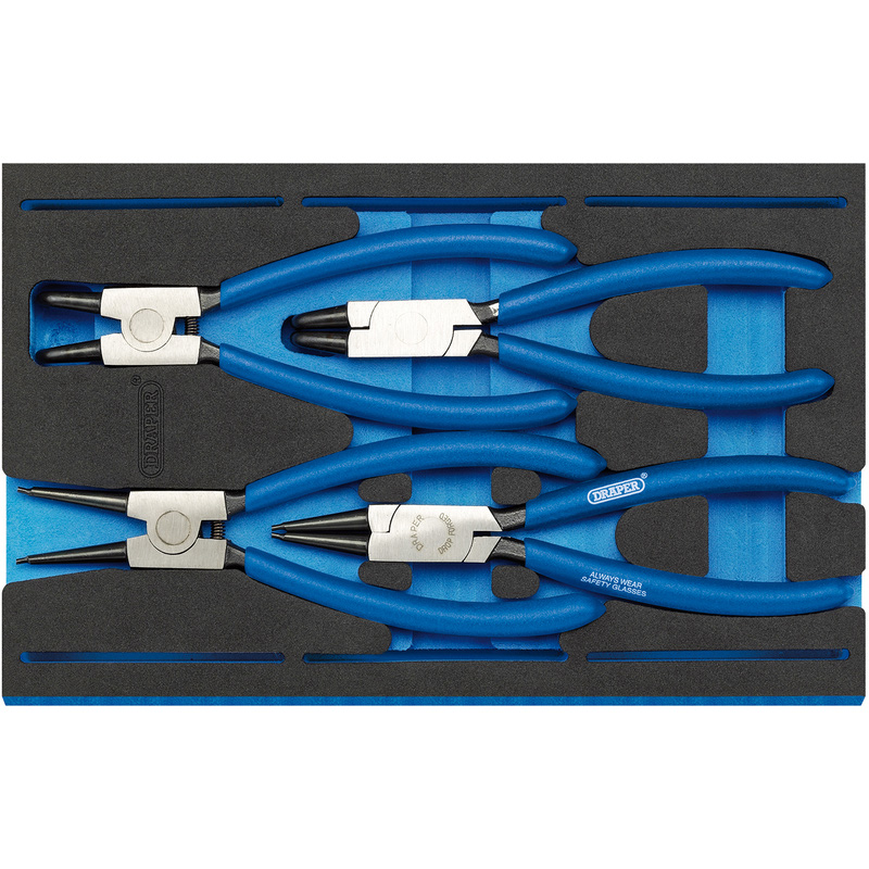 Draper Circlip Plier Set in 1/4 Drawer EVA Insert Tray 4 Piece