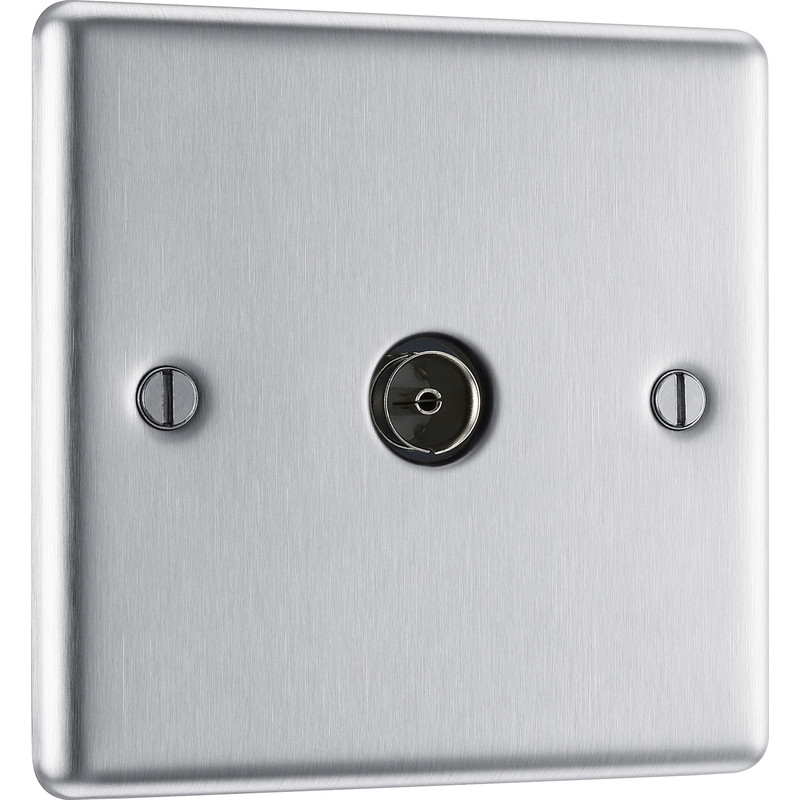 BG Brushed Steel TV / FM Connection