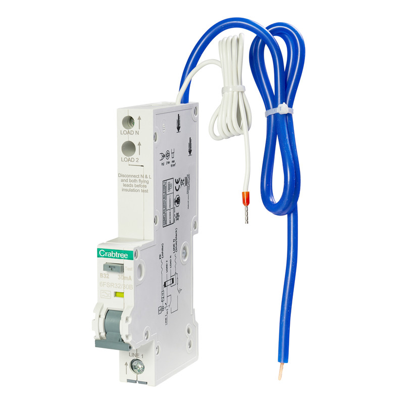 Crabtree Loadstar RCBO 32A 30mA 6kA Type A B Curve