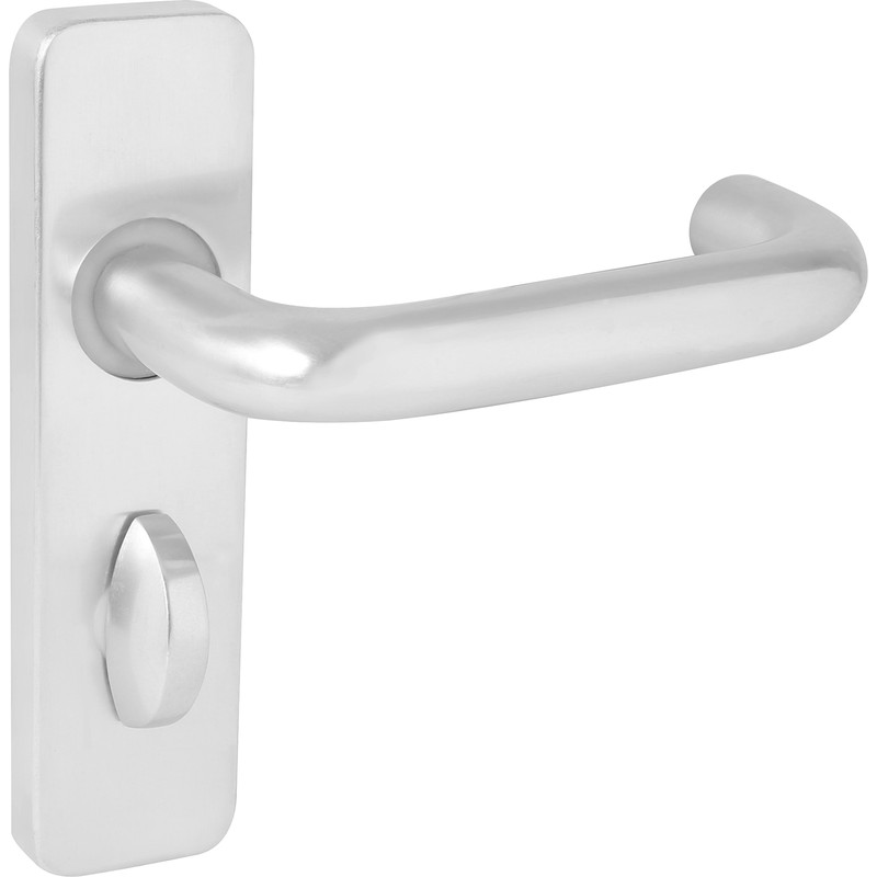 Aluminium Round Bar Door Handles Bathroom Satin