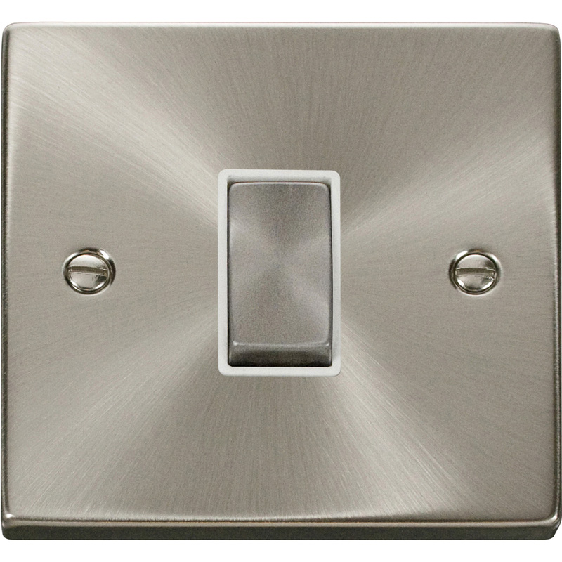 Click Deco Satin Chrome Switch 10A 1 Gang 2 Way