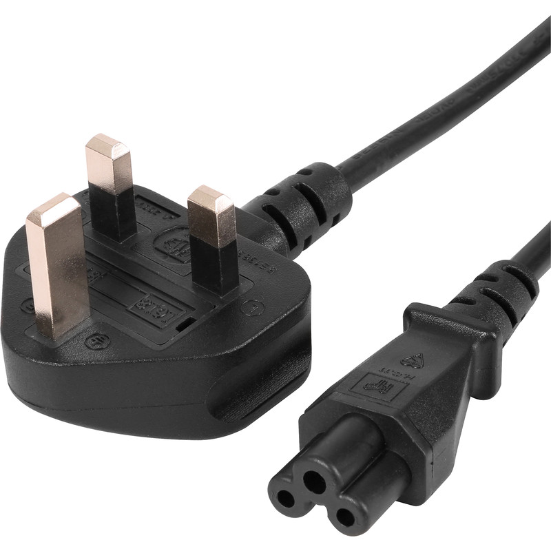 UK Plug To Clover Lead 2m Black 3A