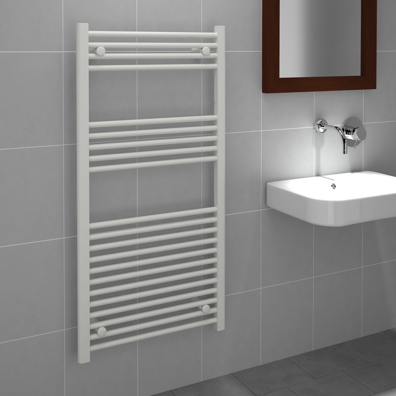 Kudox White Flat Ladder Towel Radiator 1200 x 600mm 1976Btu