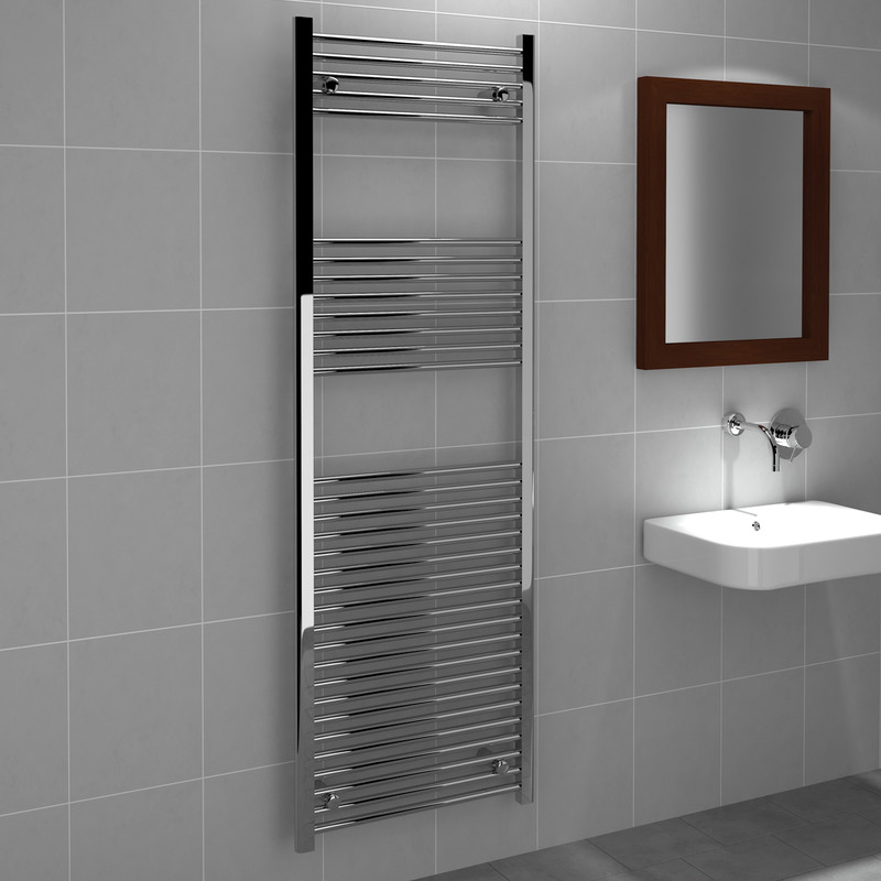 Kudox Chrome Flat Ladder Towel Radiator 1800 x 600mm 2037Btu